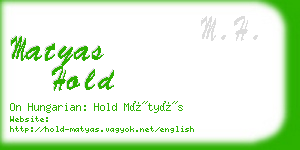 matyas hold business card